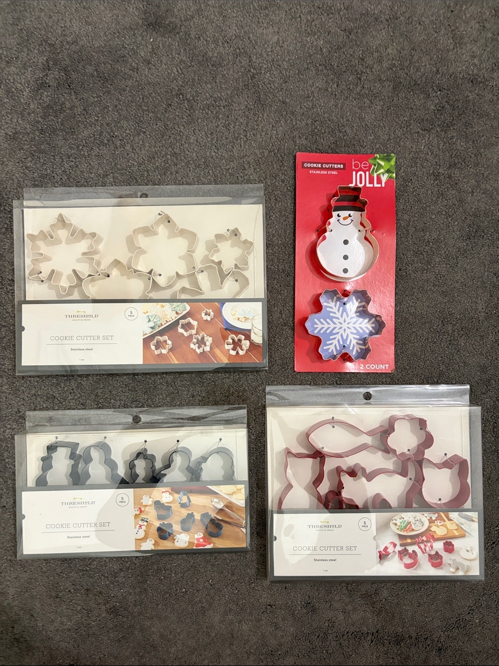 17 Cat, Snowman and Snowflake Cookie Cutter Set - Holiday Baking